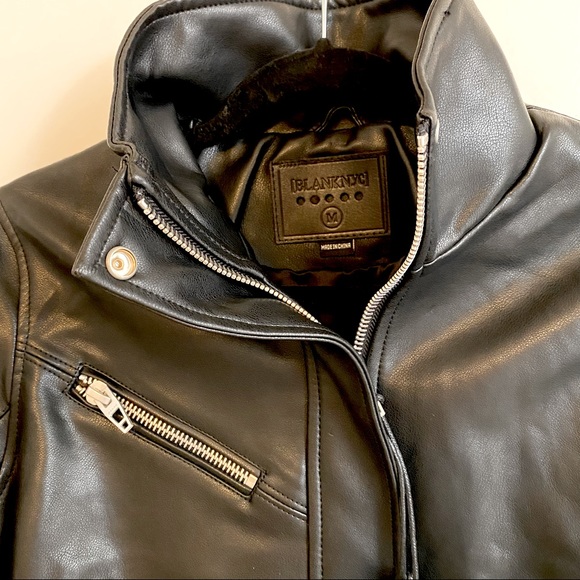 NWT Blank NYC Black Faux Leather Moto Jacket - M - Picture 4 of 7
